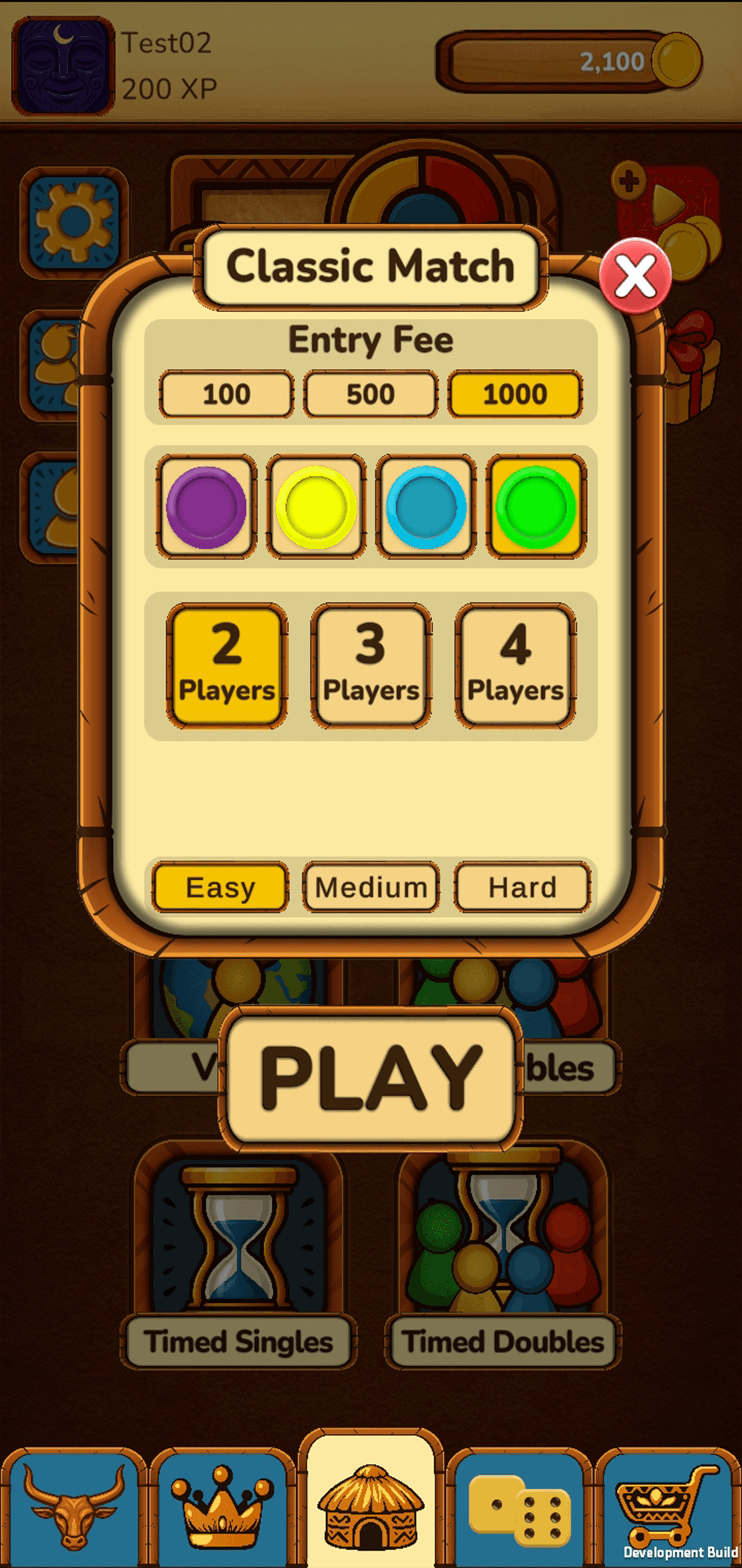 Ludo match setup